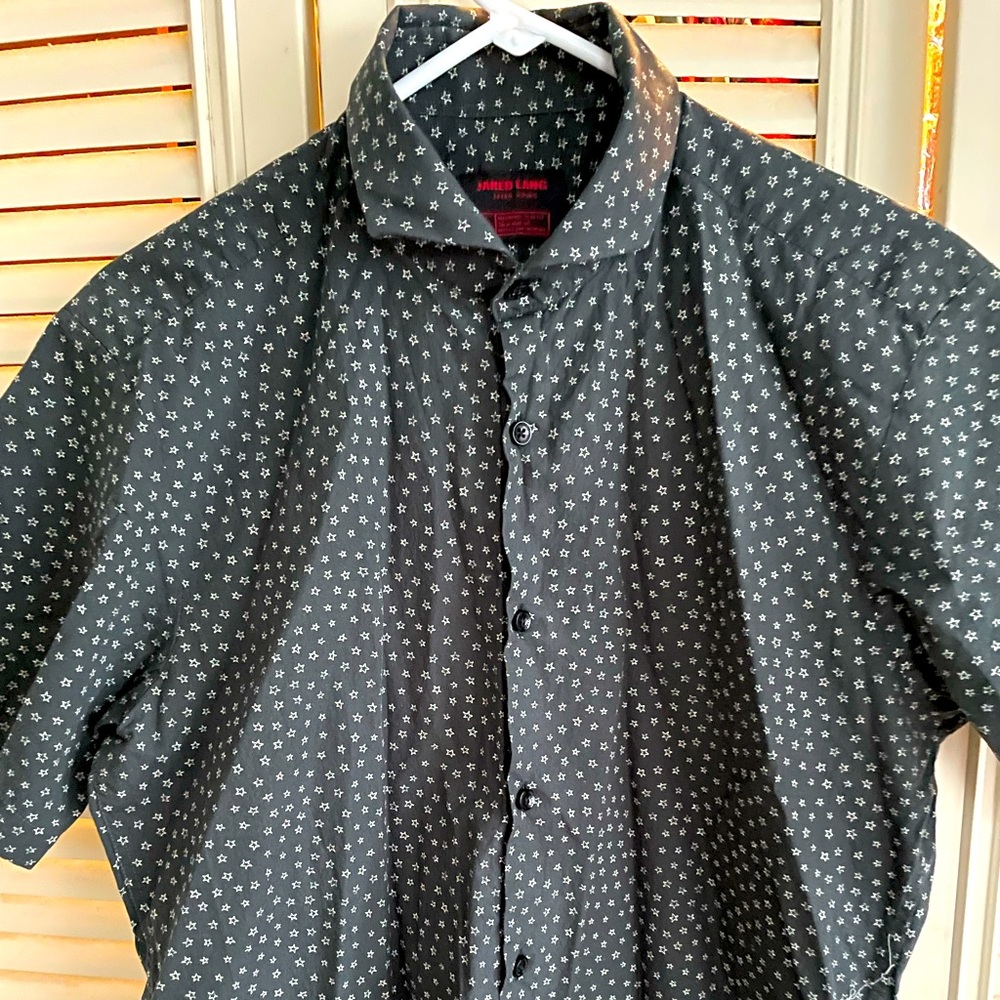 Form fitting short sleeve polo button down by Jared Lang.